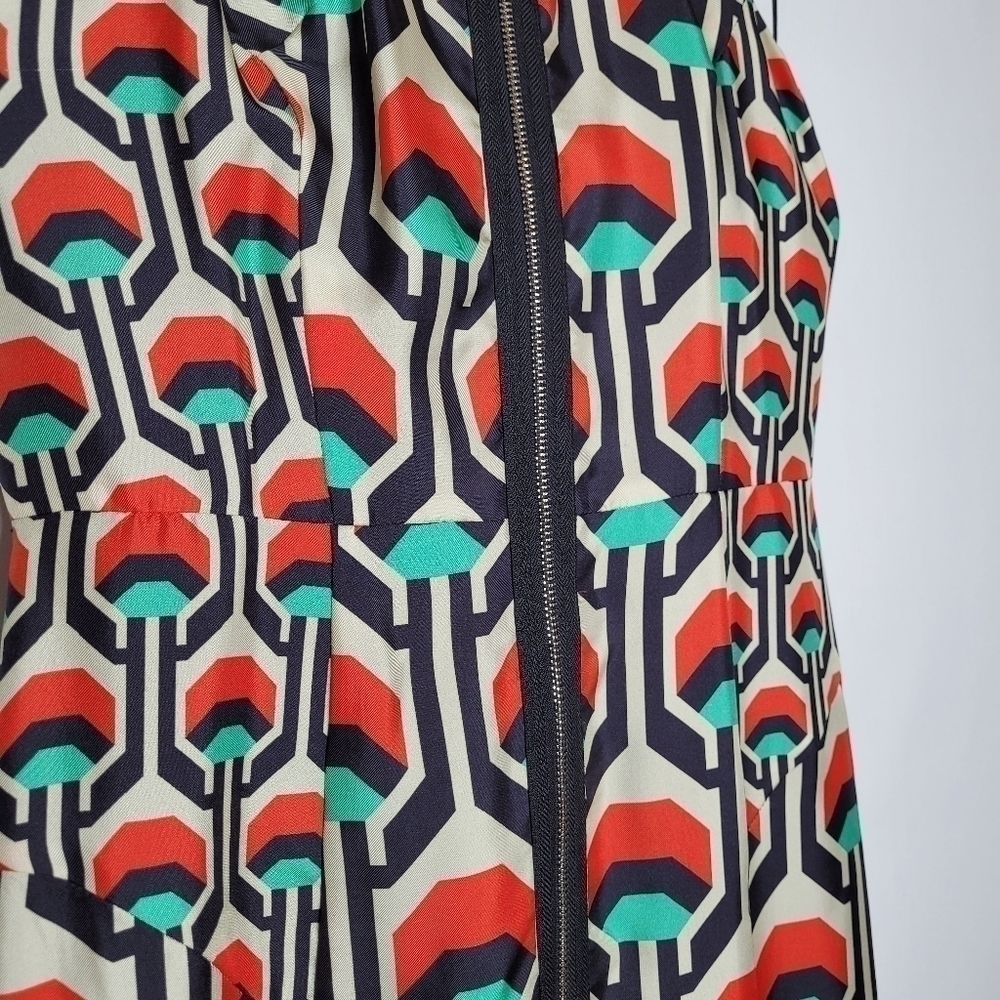 Milly Green, Red and Black Geometric Sheath Dress - Picture 7 of 15